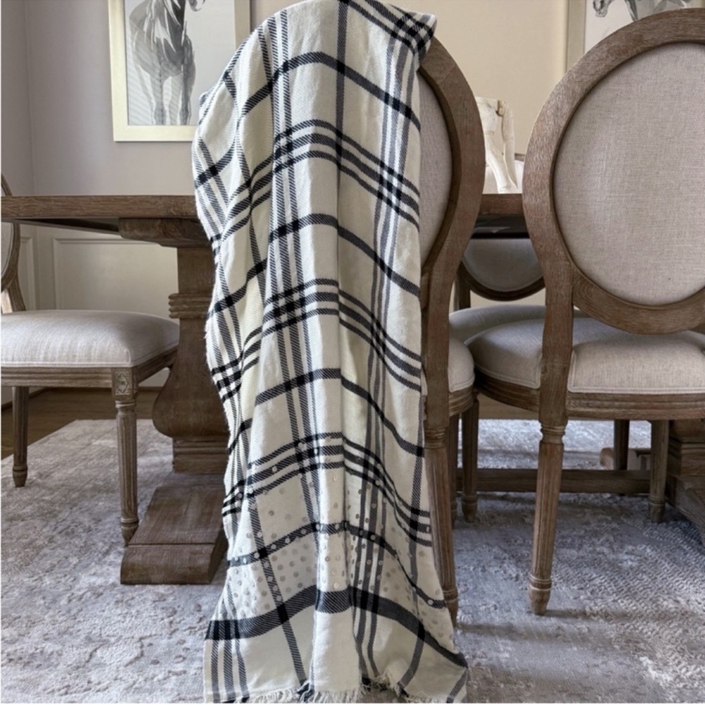 Talbots Plaid Sequin Scarf